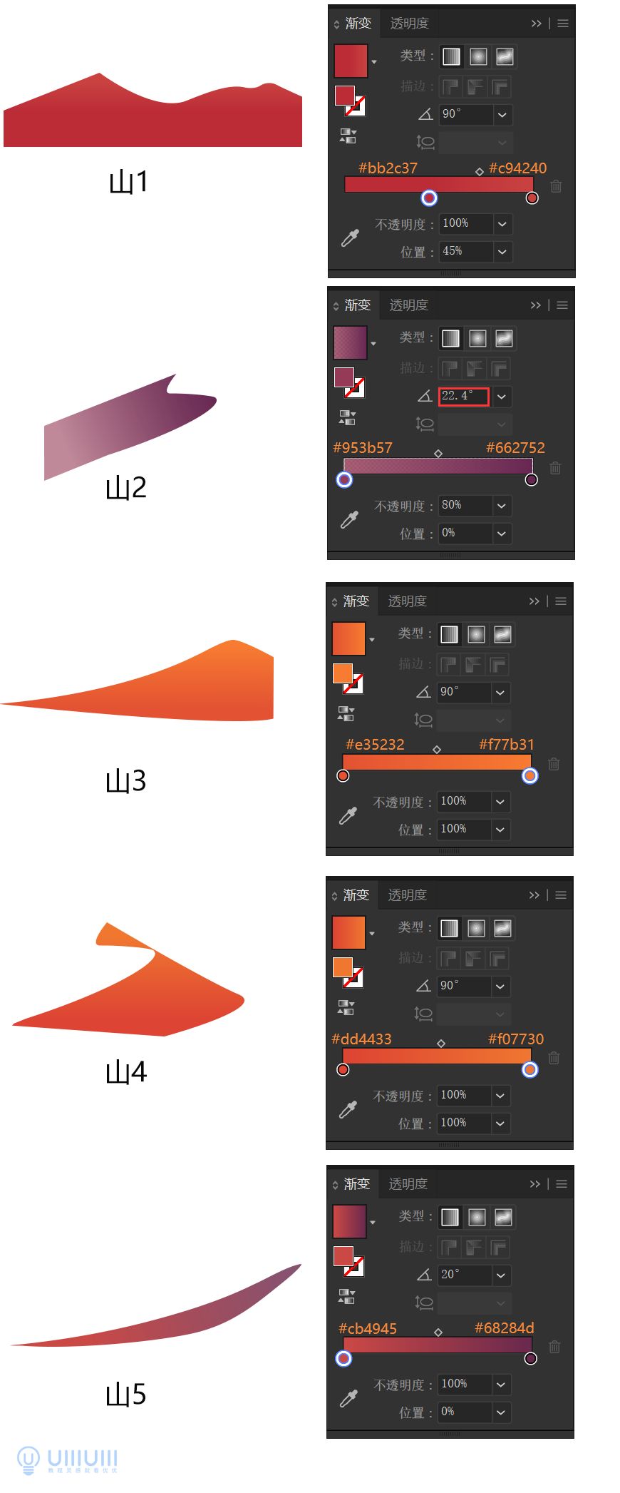 AI教程！噪点质感扁平沙漠场景插画
